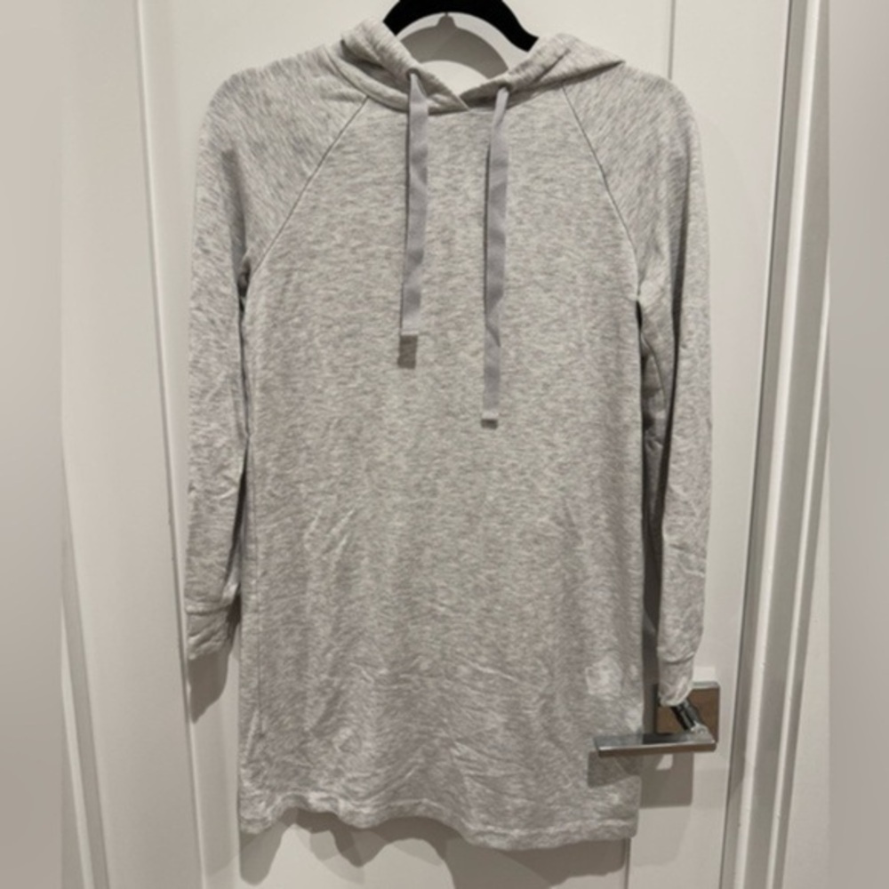 Lou & Grey long Sleeve Hoodie Dress gray XS nautical coastal soft G